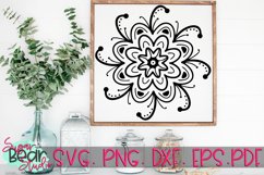 Flower with Dots and a Star Mandala - A Mandala SVG Product Image 1
