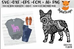 Zentangle Frenchie French Bulldog Dog SVG Product Image 1