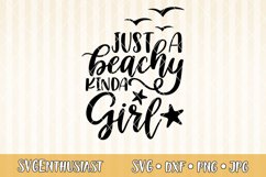 Just a beachy kinda girl SVG cut file Product Image 1