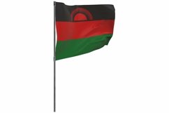 Malawi flag on pole. Waving banner isolated. Product Image 1