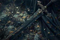 Enchanted sword in mystical forest Product Image 1