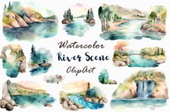 Big Set of Watercolor Scenes Clipart Product Image 5
