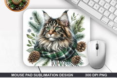Cat Mouse Pad Sublimation, Christmas Mouse Pad PNG Design Product Image 1