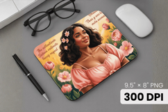 Afro Girl / Woman braided hair Mouse Pad, Black Queen PNG Product Image 1