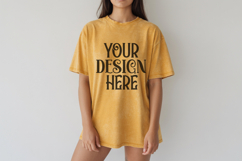 Mustard Comfort Colors 1717 T-shirt Mockups, Real Model Product Image 1