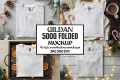 Gildan 5000 Folded Christmas Mockup, G5000 mockup Product Image 1