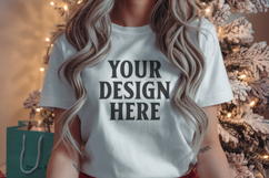 Christmas Bella Canvas 3001 White Shirt Mockup ,Trandy mock Product Image 1