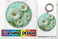 Elegant Floral Serenity: Circle Design PNG Sublimation Product Image 1