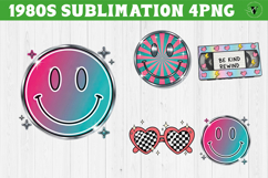 Retro 1980s Christmas clipart Bundle | Neon Vaporwave PNG Product Image 6
