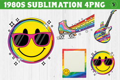 Retro 1980s Christmas clipart Bundle | Neon Vaporwave PNG Product Image 15
