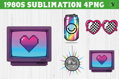 Retro 1980s Christmas clipart Bundle | Neon Vaporwave PNG Product Image 18