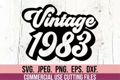 Vintage 1983 SVG - 40th Birthday Clipart - Retro Birthday Product Image 2