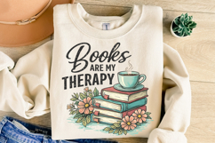 Books Are My Therapy PNG Reading Book Lover Product Image 7
