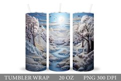 Winter Tumbler Design. Winter Landscape Tumbler Sublimation Product Image 1
