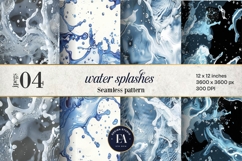 Blue Water Splash Texture | Liquid Abstract Background Product Image 1