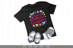 Dad&#039;s Favorite Daughter SVG Funny Family Design for T-Shirts Product Image 3