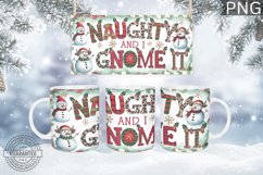 Naughty And I Gnome It Mug Wrap - Christmas Mug Sublimation Product Image 1