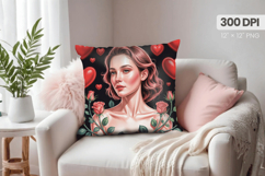 Afro Girl /Woman braided hair Pillow Design, Black Queen PNG Product Image 1