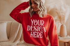 Black Gildan 18000 Sweatshirt Mockup,G18000 Crewneck Sweatsh Product Image 1