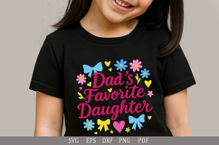Dad&#039;s Favorite Daughter SVG Funny Family Design for T-Shirts Product Image 4