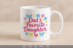 Dad&#039;s Favorite Daughter SVG Funny Family Design for T-Shirts Product Image 5