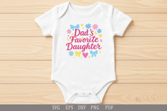 Dad&#039;s Favorite Daughter SVG Funny Family Design for T-Shirts Product Image 6