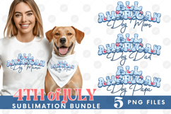 American Dog Mama Papa 4th of July USA Paw DTF PNG Bundle Product Image 1