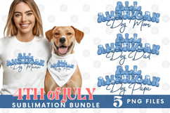 American Dog Mama Papa 4th of July USA Paw DTF PNG Bundle Product Image 1