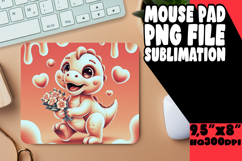 Unique Mouse Mat Sublimation Style, Cute Dino Product Image 1