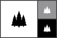 Pine Trees Forest Silhouette Icon for Nature and Outdoor Product Image 1