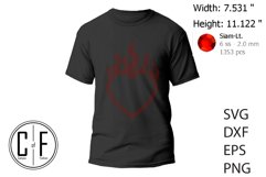 Heart on Fire Rhinestone Template Product Image 2