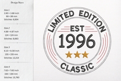 Born in 1996 Embroidery Design - Limited Edition Pattern Product Image 2