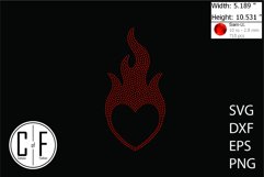 Heart on Fire Rhinestone Template Product Image 1
