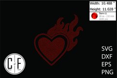 Heart on Fire Rhinestone Template Product Image 1