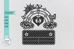 Baby Birth announcement card paper cut laser cut template Product Image 2