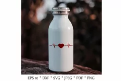 Heartbeat SVG. Line heart beat SVG. Love Product Image 4