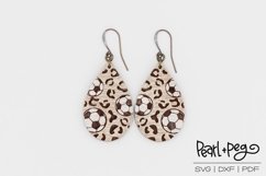Soccer Leopard Teardrop Laser Engrave Earring Download Product Image 1