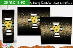 Striped cross with sunflower day 20 Oz. Skinny Tumbler Product Image 4