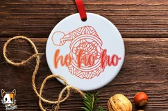 Santa Ho Ho Ho - Christmas Ornament - Mandala SVG PNG DXF Product Image 1