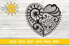 Heart SVG | Lace Heart SVG | Valentine SVG | Tattoo heart Product Image 1