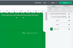 Cash Envelope with Ribbon Holes - SVG, DXF, PDF file formats Product Image 11