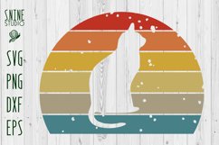 Vintage Sunset Cat SVG Product Image 1