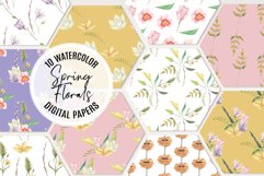 Spring Foliage Florals Pretty Watercolor Seamless Patterns Product Image 1