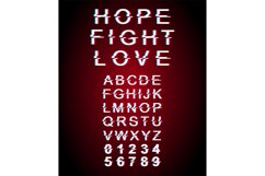 Hope, fight, love glitch font template Product Image 1