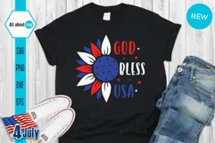 God Bless USA Svg, Patriotic Sunflower Svg Product Image 4