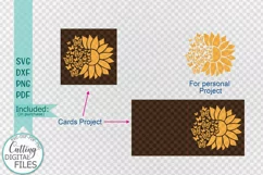 Pop up sunflower butterflies card svg dxf cut out template Product Image 2