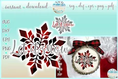 Let It Snow Buffalo Plaid Christmas Svg Dxf Eps Png PDF Product Image 1
