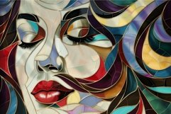 Colorful abstract mosaic woman portrait Product Image 1