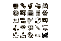Analyzing business science technology and industry icons col Product Image 1