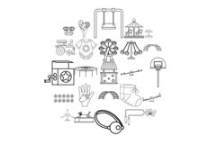 Small child icons set, outline style Product Image 1